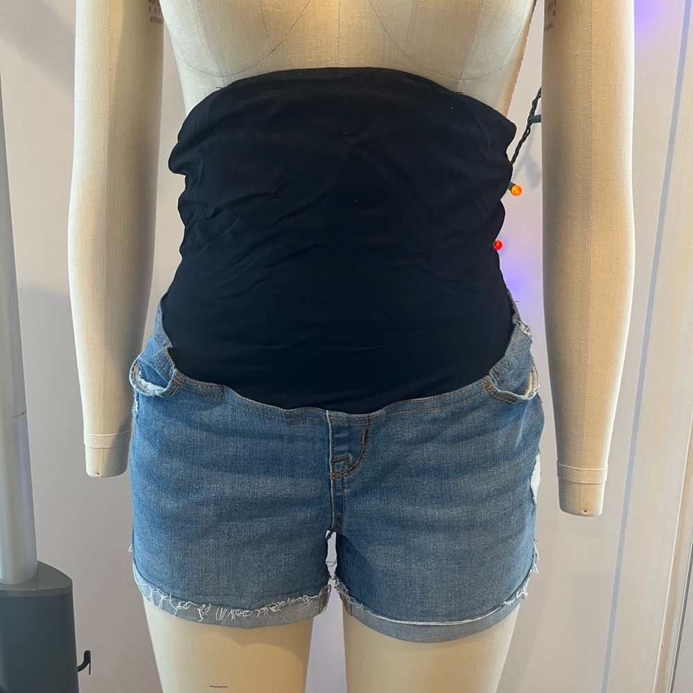Denim Blue Women's Maternity Shorts